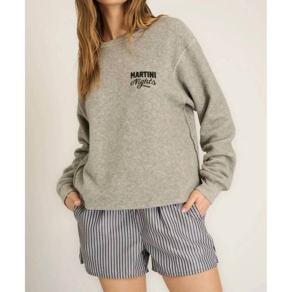 NEW PROJECT SOCIAL T matcha/martini reversible sweatshirt in heather grey